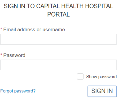 Capital Health Patient Portal Login
