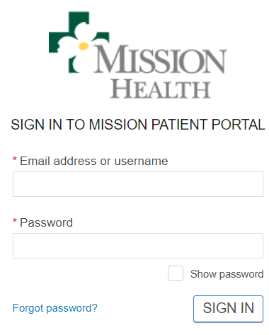 Mission Patient Portal Login @ missionhealth.org