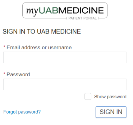 UAB Patient Portal Login @ uabmedicine.org